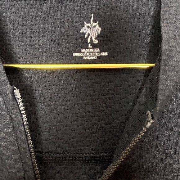 Prana Black Zip Front Hooded Waffle Texture Long Sleeve Jacket Size Large - Picture 7 of 10